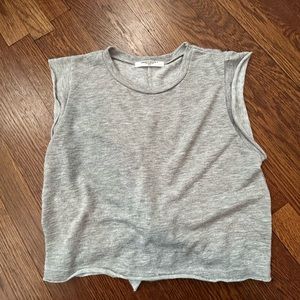 Project social gray sleeveless crop top